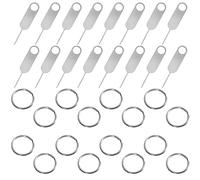YuCool 16 PCS Sim Card Tray Remover Eject Pin Needle Opener Ejector Compatible with All iPhone Apple iPad HTC Samsung Galaxy Cell Phone Smartphone with 16 PCS Key Ring