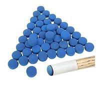 YuCool 50 Pieces Cue Tips, 13 mm Blue Diamond Cue Tips, Leather Pool Cue Tips Billiard Tips, Cue Tip Replacements for Pool Cues and Snooker-Blue