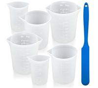 YuCool Silicone Measuring Cups for Melting Chocolate - 6PCS Silicone Measuring Cups with 100 & 250 & 350ml Capacity, Baking Supplies Accessories for DIY Chocolate Molds