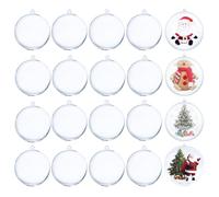 YUDAEE 20Pcs Christmas Tree Baubles Clear Baubles for Craft 8cm Empty Plastic Baubles to Fill Xmas Ornaments Balls Transparent Christmas Ball for Xmas Tree Home Wedding New Year Party Theme Decor
