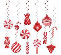 YUDAEE 26Pcs Christmas Hanging Swirl Decorations - Xmas Tree Ceiling Decor for Holiday Party