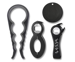 YUDANSI 4Pack Tin and Bottle Opener Set for Arthritis, Weak Hands - Beer, Soda, Jar Opener With Non-Slip Handle and Silicone Lid Gripper Pad - Kitchen Gadget
