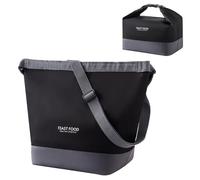 YUDANSI Insulated Lunch Bag for Men Women, Coller Bags with Adjustable Shoulder Strap Carrying in 2 Ways-Shoulder or Handle, Polyester, Leakproof, for Daily Work Office School Picnic Camping, Black