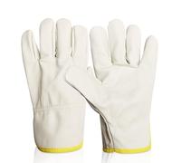 YUDANSI Leather Pro Safety Work Gloves, 1 Pair Cowhide Leather Gardening Gloves for Men Women, Puncture Proof Flexible Welding Gloves, Heavy-Duty Farm & Construction Work Gloves for Parents