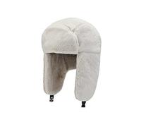 YUDATPG Women Bomber Hat Faux Fur Trapper Hat Warm for Unisex Ushanka Winter Warm Russian Windproof Ski Cap Thicken Clasp Earflap Thermal Aviator Cycling Ear Flap Hunting Hat (White)