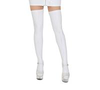 YUDATPG Women Patent Leather Thigh High Stockings Shiny Leather Stockings PU Wet Look Socks Over Knee Long Socks for Party Club Cosplay Dress up (UK, Alpha, L, Regular, Regular, White)