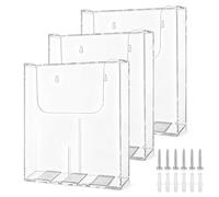YUDAWN 3 PCS A4 Wall Mounted Document Holder, Leaflet Holder Portrait Wall Mountable Holders with Screws Clear Acrylic File Stand Display Racks for Literature Letter Menu Brochure