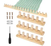 YUDAWN 3 PCS Chunky Knitting Blanket Loom, 90cm/35in Wooden Blanket Loom 3-in-1 Crochet Knitting Tool Set with Screwdriver and Assembly Weaving Tools for Beginners