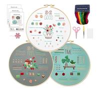 YUDAWN Embroidery kit for Beginners, Embroidery Stitch Practice Kit Cross Stitch Hand Crafts Kits to Learn 30 Different Stitches for Adults with Fabric Threads Needles Hoop