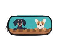 YUDINGFIN Boys Dog Pencil Case, Blue Adorable Pen Pouch with Nice Design and Slot Mesh Partition Convenient to Take Out Single Compartment School Company Pen Case for Boys Girls Office Workers