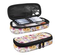 YUDINGFIN Floral Pencil Case for Girls, Beautiful Pen Pouch Resistant to Fading Convenient to Take Out with Nice Design Washable Safe Material Soft Company School Pen Case for Student Office Workers