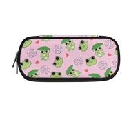 YUDINGFIN Frog Pencil Case for Kids, Pink Pen Pouch Resistant to Fading Convenient to Take Out with Nice Design Washable Safe Material Soft Company School Pen Case for Student Office Workers