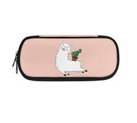YUDINGFIN Girls Llama Pencil Case, Pink Adorable Pen Pouch with Nice Design and Slot Mesh Partition Convenient to Take Out Single Compartment School Company Pen Case for Kids Office Workers