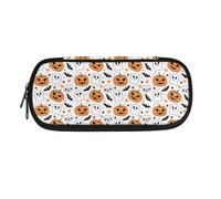 YUDINGFIN Kids Halloween Pumpkin Pencil Case, White Pen Pouch Resistant to Fading Convenient to Take Out with Nice Design Washable Safe Material Soft Company School Pen Case for Student Office Worker