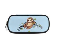 YUDINGFIN Kids Sloth Pencil Case, Blue Adorable Pen Pouch with Nice Design and Slot Mesh Partition Convenient to Take Out Single Compartment School Company Pen Case for Boys Girls Office Workers
