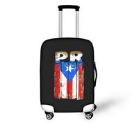 YUDINGFIN Puerto Rico Suitcase Cover, Black Luggage Covers with Zippers Against Scratches Dirt and Damage Suitable for Holiday Travel Easy to Clean Reliable Long-Lasting Airport Trip Luggage Protector