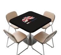 YUDINGFIN Square Table cloth, Union Jack Table Cloths Dustproof Polyester Fabric, Wrinkle Resistant Black Table Cloth Easy to Clean for Dinner Party Birthday Holiday