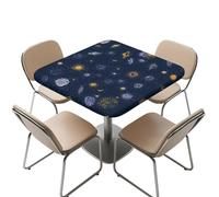 YUDINGFIN Square Table Cloths, Fitted Blue Table Cloth Stain&Wrinkle Resistant Polyester Fabric, Soft Universe Table Cover Wipeable for Dinner Birthday Holiday Party