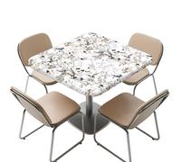 YUDINGFIN Square Table Cloths, Fitted White Table Cloth Stain&Wrinkle Resistant Polyester Fabric, Soft Trees Tablecloth Wipeable for Dinner Birthday Holiday Party