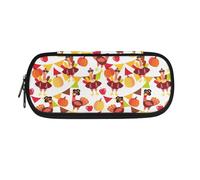 YUDINGFIN Turkey Pencil Case for Kids, Orange Lovely Pen Pouch Safe Material with Nice Design Convenient to Take Out Large Space Luxurious Feel Durable School Company Cute Stationery Organizer Bag