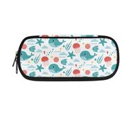 YUDINGFIN Whale Pencil Case for Kids, Cute Pen Pouch Resistant to Fading Convenient to Take Out with Nice Design Washable Safe Material Soft Company School Pen Case for Student Office Workers