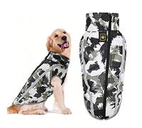 YUDISEN Dog Winter Coat Waterproof Vest, Warm Dog Jacket with Windproof Turtleneck, Outdoor Sport Dog Clothes with Reflective Strips (Black, 6XL)