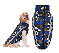 YUDISEN Dog Winter Coat Waterproof Vest, Warm Dog Jacket with Windproof Turtleneck, Outdoor Sport Dog Clothes with Reflective Strips (Blue, 6XL)
