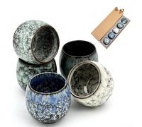 Yudobliss Espresso Cups Set, 5 x 100 ml Mini Espresso Cups, Thick-Walled Ceramic Coffee Cups Set, Mocha Cups Without Handle, Gift in Modern Design, Dishwasher Safe, for Mocha, Macchiato, Tea