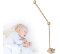 YUDONGL 27inch Baby Crib Mobile Arm Wooden Crib Mobile Holder Adjustable Angle Height Cot Mobile Arm Non-Skid Crib Mobile Bed Bell Holder Nursery Mobile Hanger for Crib Nursery Decor(Log color)