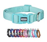 YUDOTE Adjustable Nylon Dog Collar with Soft Neoprene Padding for Medium Sized Dogs Neck 30-47cm Mint Green