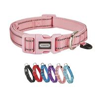 YUDOTE Dog Collar Extra Small Strong Reflective Nylon with Soft Neoprene Padded Linning for Growing Puppies,Pink