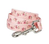 YUDOTE Floral Dog Lead Strong Nylon with Soft Comfy Neoprene Padded Loop Handle and D Ring for Daily Walking with Active Small to Medium Sized Female Breeds,Floral Pink