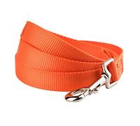 YUDOTE Nylon Dog Leads,Easy to Clean,Soft Lightweight Leash for Daily Walk with Puppies and Small Breeds, 1.5cm Wide 120cm Long, Neon Orange