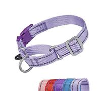 YUDOTE Reflective Martingale Dog Collars Escape-proof Anti-pull Training Coller with Safety Quick Release Buckle for Narrow Head Canines Ease Walking,Medium Lilac