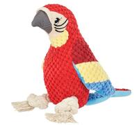 YUDOTE Squeaky Dog Toy for Puppies,Soft Stuffed Parrot Dog Toys with Ropes for Small to Medium Pets Teething Chew,Fetch Game,Red