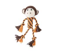 YUDOTE Tough Rope Toy for Small,Medium,Large Dogs Daily Play,Animal Shaped Squeaky Monkey Dog Toys for Chewing,Tug-of-War,Fetch Games,Orange