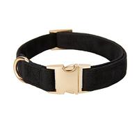 YUDOTE Ultra-soft Dog Collar Natural Cotton Corduroy Made for Medium Dogs with Sensitive Skin,Black