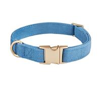 YUDOTE Ultra-soft Dog Collar Natural Cotton Corduroy Made for Medium Dogs with Sensitive Skin,Blue-gray