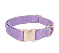 YUDOTE Ultra-soft Dog Collar Natural Cotton Corduroy Made for Medium Dogs with Sensitive Skin,Lilac