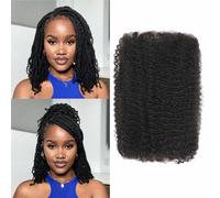 YuDragonFt Afro Kinkys Bulk Human Hair 18 Inch 30g/Bundle Natural Black Curly Hair for Dreadlock Extensions Microloc Loc Repair Twist Braids Bleached and Dyeable (1B 18")