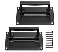 YUDTKK 2 Pack Zinc Alloy Recessed Pull Handles Container Handle Black Flush Lift Recessed Door Handle,4.33 Inch