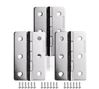 YUDTKK Stainless Steel Door Hinges, Heavy Duty Butt Utility Hinges, Non-Removable Pin, Smooth and Quiet,3 Pack,2-2/5inch x 3-1/2inch