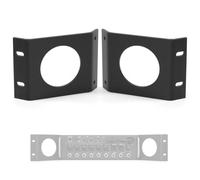 Yudylg 2 Pack Recessed Rack Mount Ears, Black - Single Hole - 12 Series | Thickened Steel Brackets with Cable Cutouts for 19 in Racks; Compatible with Behringer XR12 X AIR and Midas MR12 M AIR Mixers