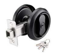 YUE Door Handle Security Front Door Lock Set Black Exterior Locking