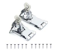 YUE Qin 2 Pack Hasp & Staple Locking Padlock with Keys Keyed Locking Hasp Shed Lock Door Lock Hasp with 4 Keys Chrome Plated Hardware for Locking Shed Doors Cabinets Furniture(2.5inch and 3inch)