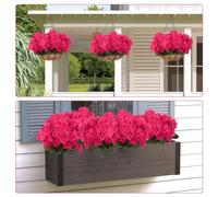 YUE QIN 6 Bundles Artificial Geraniums Flowers Rose Red Artificial Plants