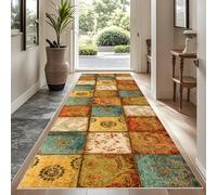 YUEAENK Very Long Hallway Hall Runner Narrow Rugs 90 x 400 cm Rubber Backed Non Slip Machine Washable Very Long Hallway Hall Runner Narrow Rugs Heavy Duty Entrance Mat Kitchen Runners