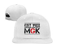 YueBanWan Man&Woman Machine Gun Kelly MGK Est 19xx Flat Bill Hat White White