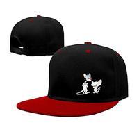 YueBanWan Pinky and The Brain Snapback Hiphop Cap Adjustable Hat Cotton for Unisex Red Red