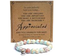 YUEBAYUE Healing Crystal Anxiety Bracelets for Women Blue Bead Bracelets Birthday Crystal Gifts for Women Her Ladies Meditation